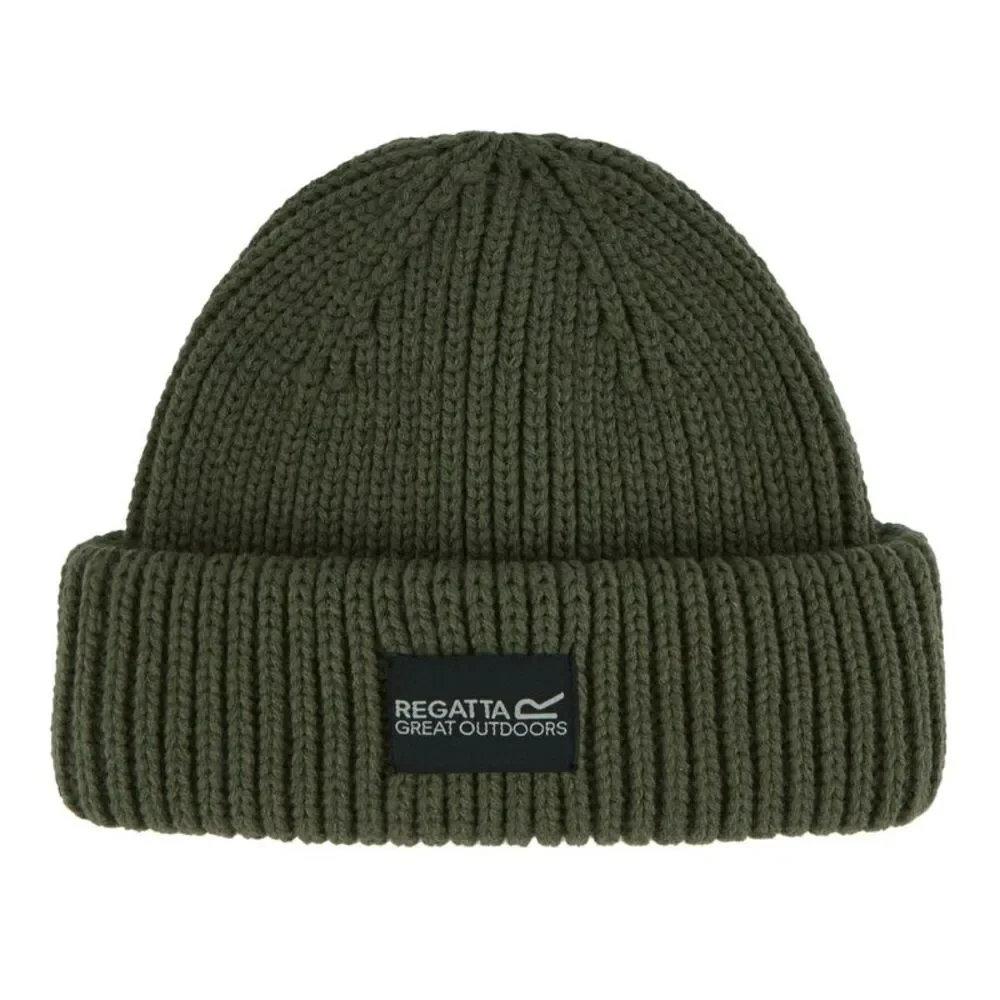 Regatta Childrens/Kids Connora Fisherman Logo Beanie / Olive Green